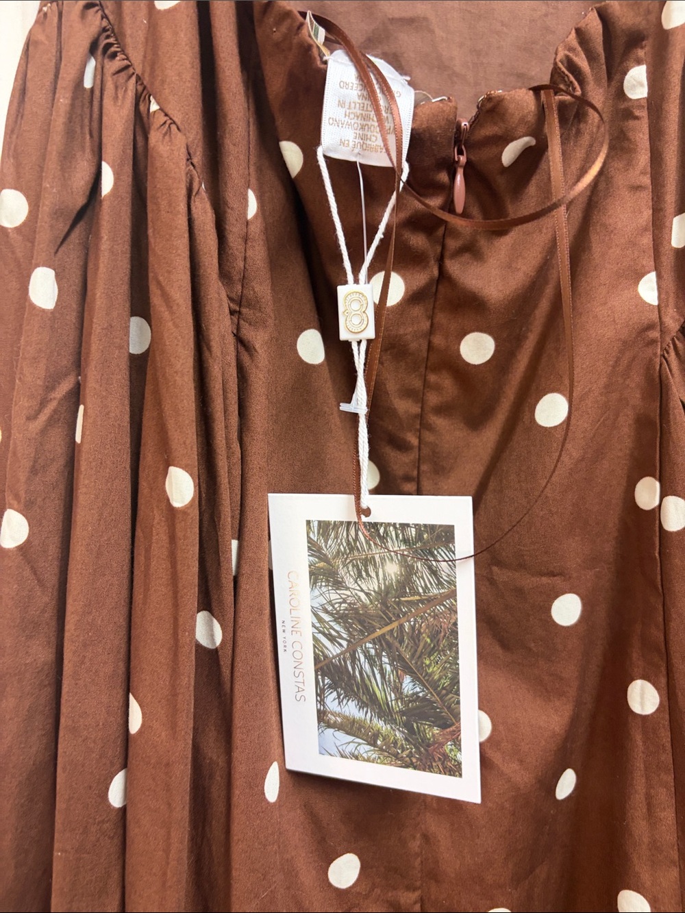 Caroline Constas brown Polka Dot Maxi Dress - Picture 5 of 6